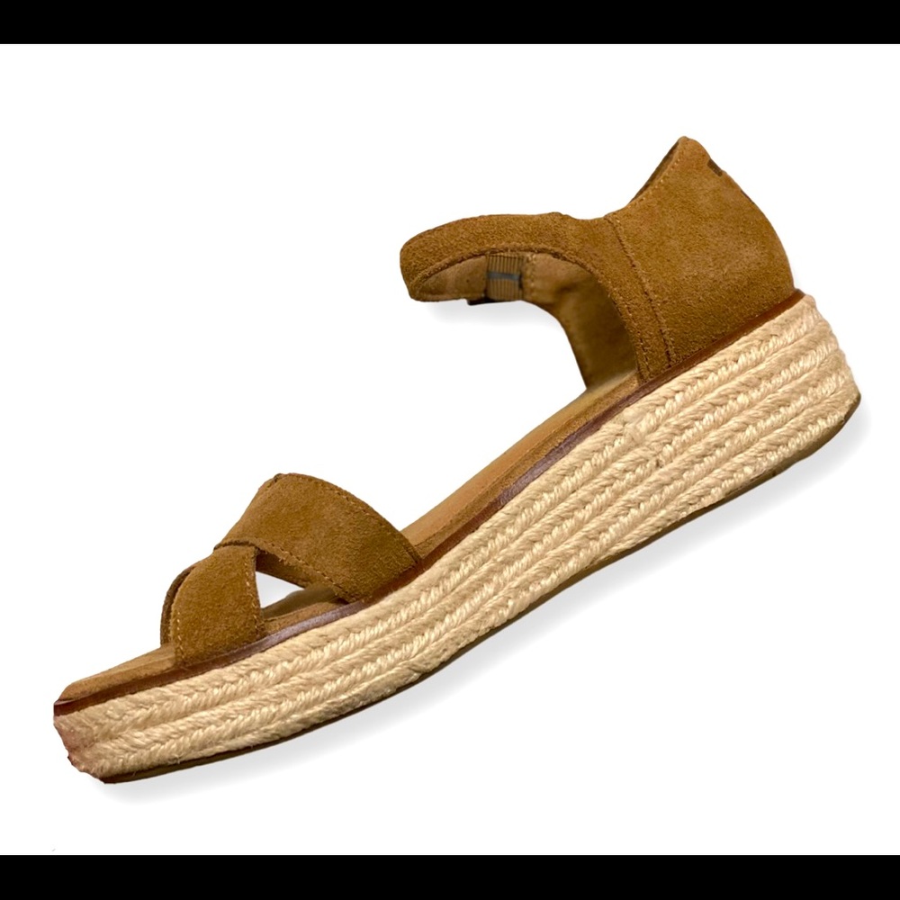 TOMS Espadrille Suede Wedge Sandals